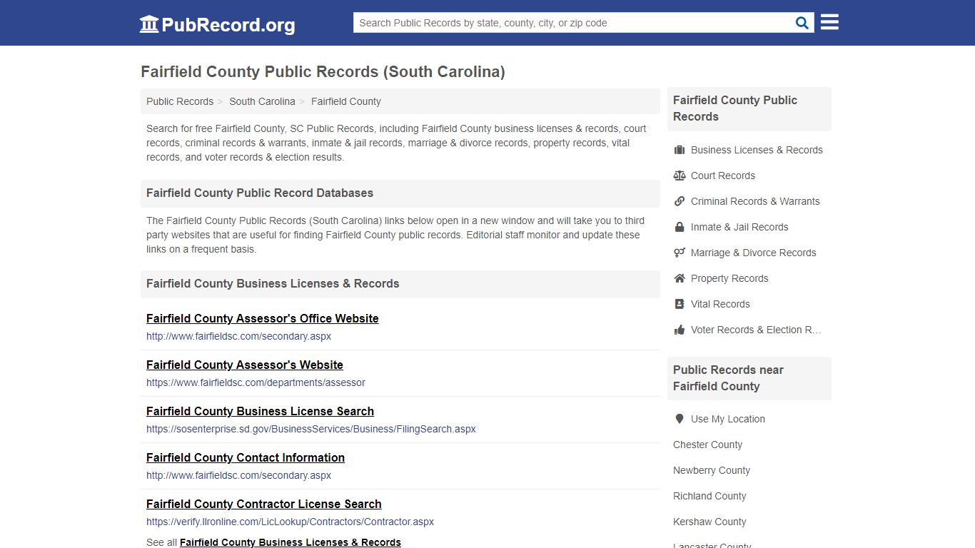 Fairfield County Public Records (South Carolina)